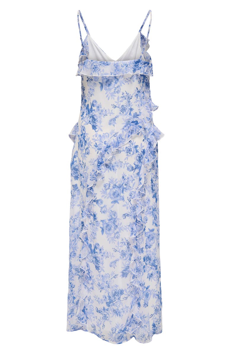 Only Onlmiriam Life Sleeveless Ruffle Maxi Dress, Alternate, color, Bel Air Blue Aoppor