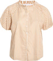 SUGARLIPS Dream State Avy Cotton Button-Up Top