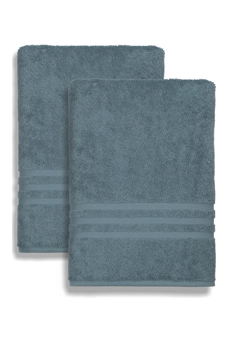 Denzi Turkish Cotton Bath Towel - Set of 2, Alternate, color, DENZI BLUE