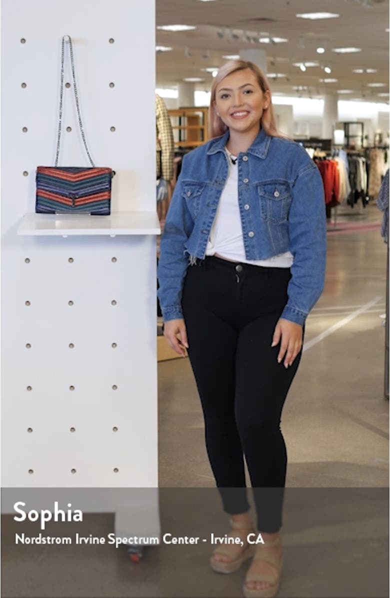 Jasicca Quilted Chevron Leather Clutch, sales video thumbnail