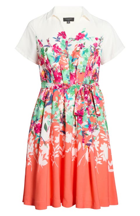 Floral Print Shirtdress (Plus)