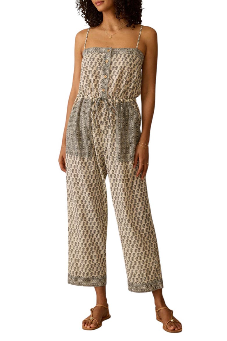 Catalina Mixed Print Linen Jumpsuit, Main, color, SUMMER PEARL BLOSSOM