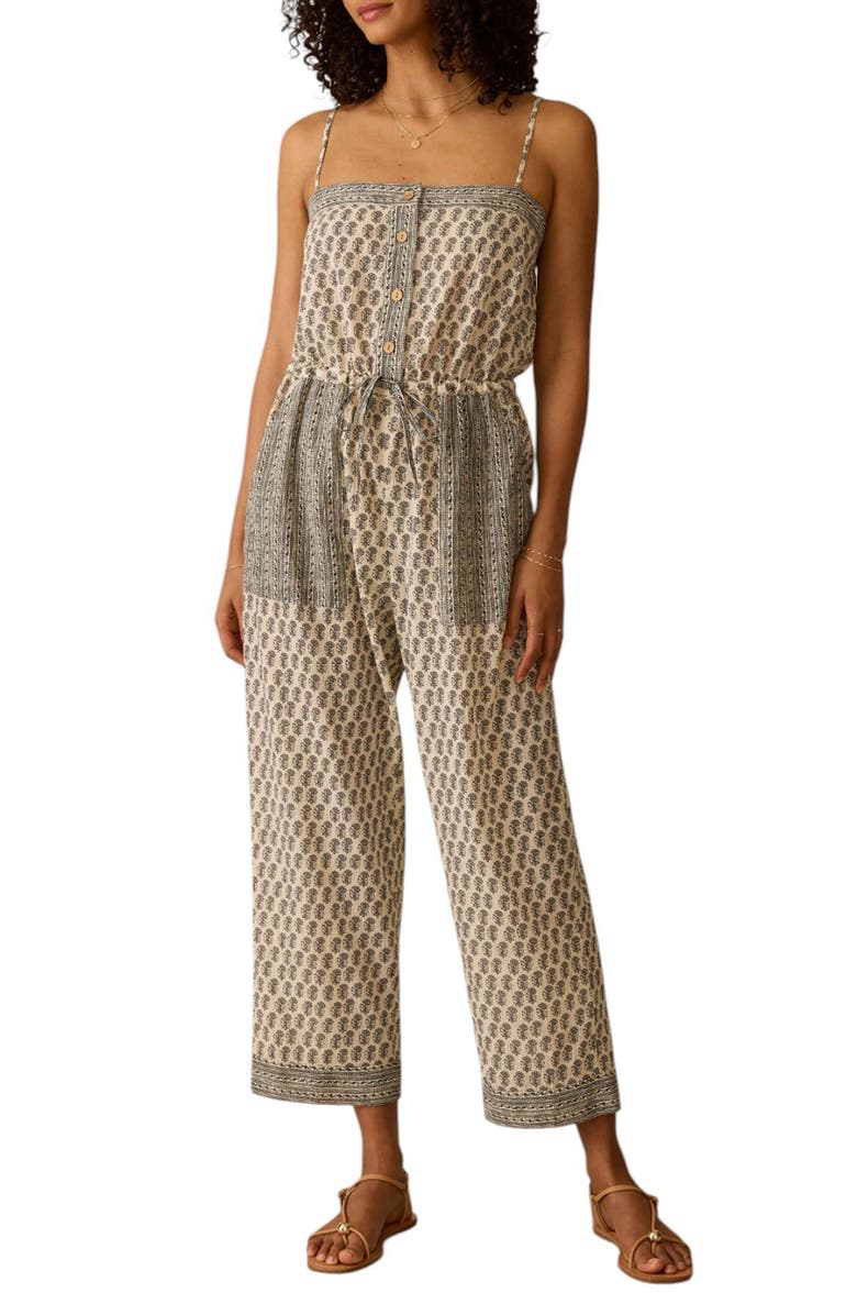Faherty Catalina Mixed Print Linen Jumpsuit, Main, color, 