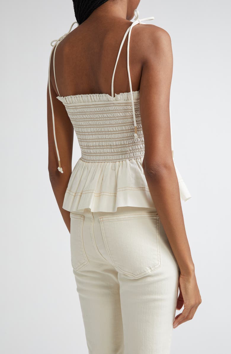 Veronica Beard Ophelia Smock Cotton Top, Alternate, color, Dove