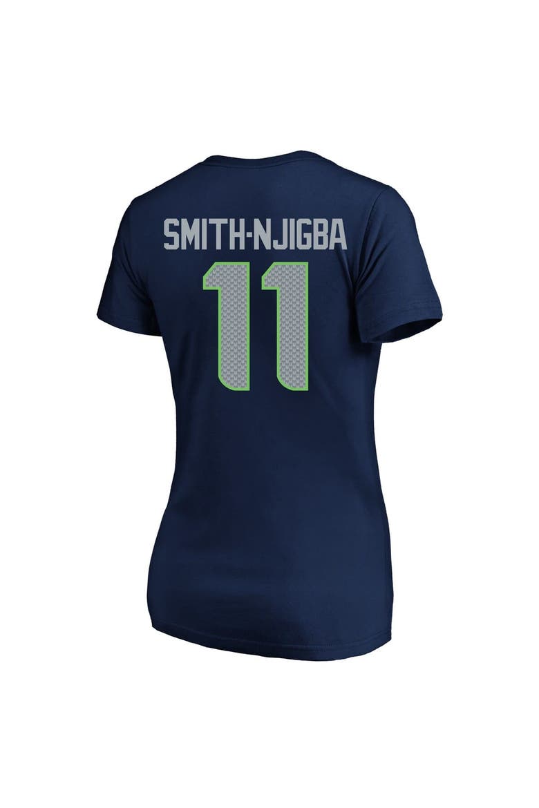 Women's Fanatics Jaxon Smith-Njigba College Navy Seattle Seahawks Super Bowl LX Patch Plus Size Name & Number V-Neck T-Shirt, Alternate, color, College Navy