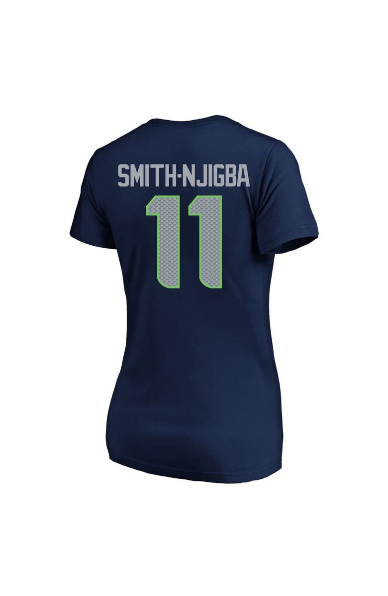 FANATICS Women's Fanatics Jaxon Smith-Njigba College Navy Seattle Seahawks Super Bowl LX Patch Plus Size Name & Number V-Neck T-Shirt, Alternate, color, College Navy