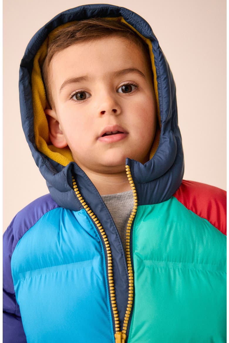 Kids' Colorblock Hooded Puffer Jacket, Alternate, color, MULTI