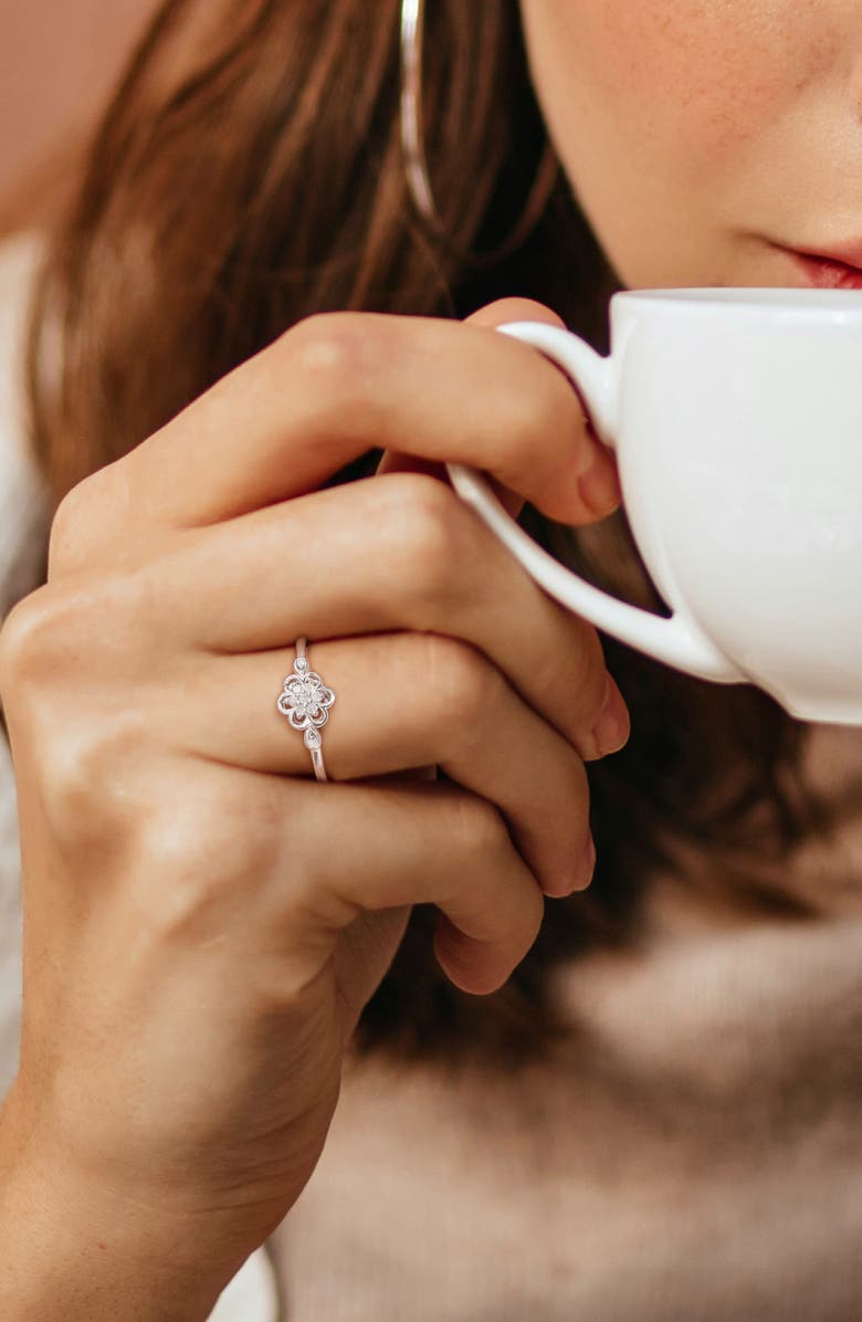 DELMAR Floral Diamond Ring - 0.08ct., Alternate, color, Silver