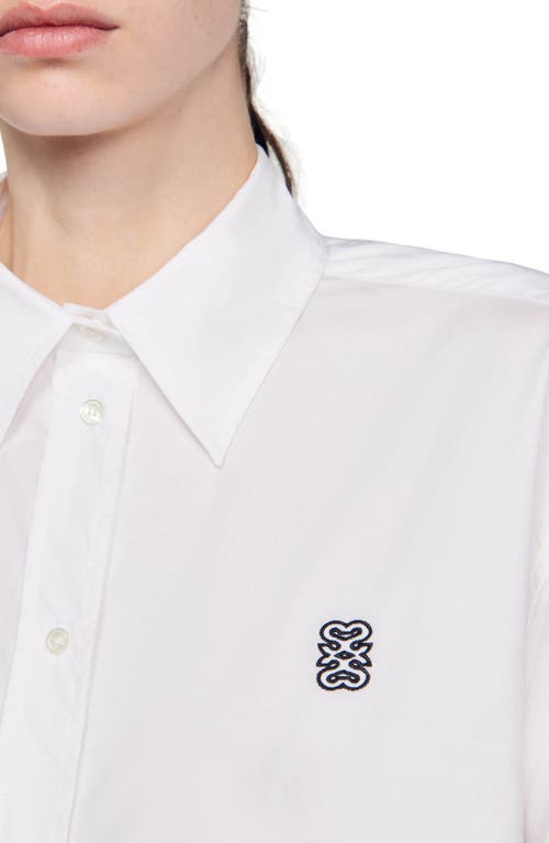 Sandro Monogram-embroidered Cotton Shirt In White