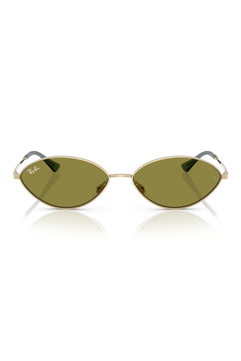 59mm Oval Sunglasses, Main, color, PALE GOLD / GREEN