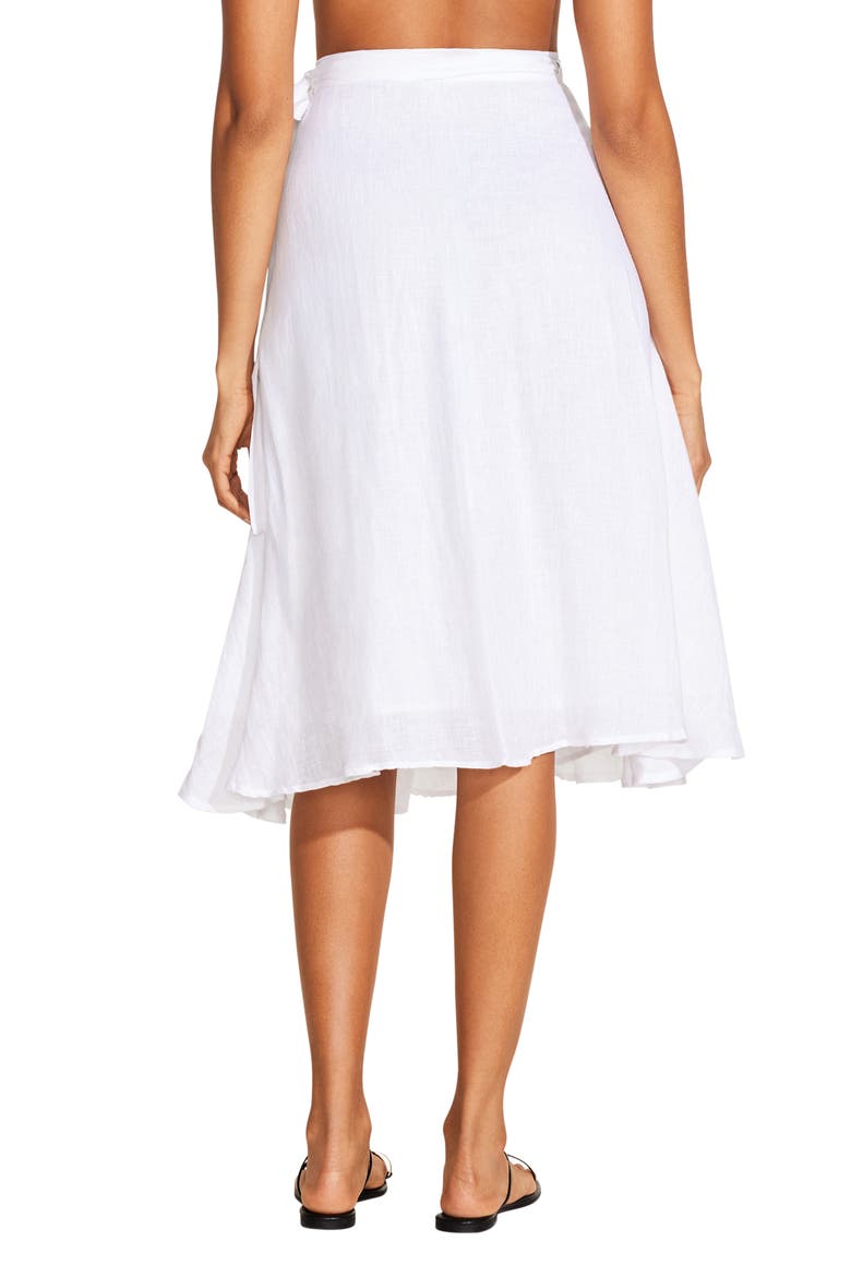 Lana Linen Cover-Up Wrap Midi Skirt, Alternate, color, WHITE ECO LINEN
