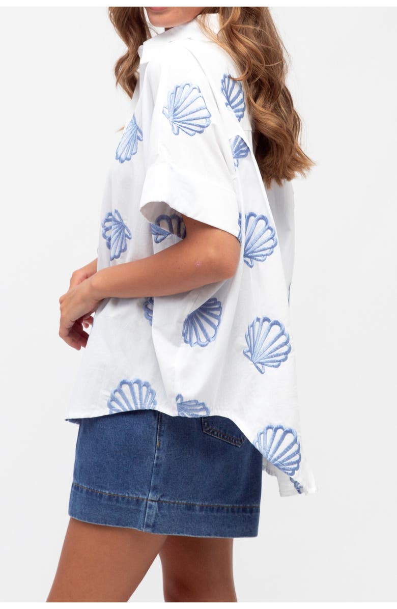 Label of Love Shell Embroidered Shirt, Alternate, color, White