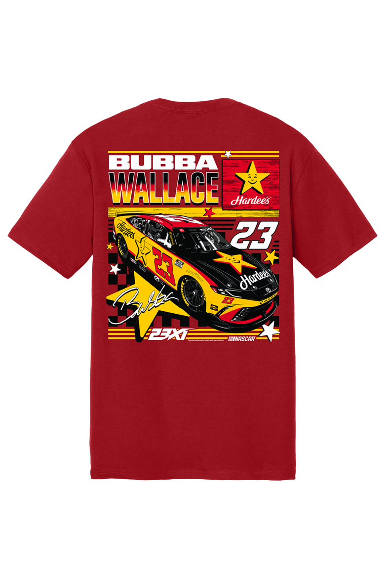Men's 23XI Racing  Red Bubba Wallace #23 Hardee's T-Shirt, Alternate, color, Red