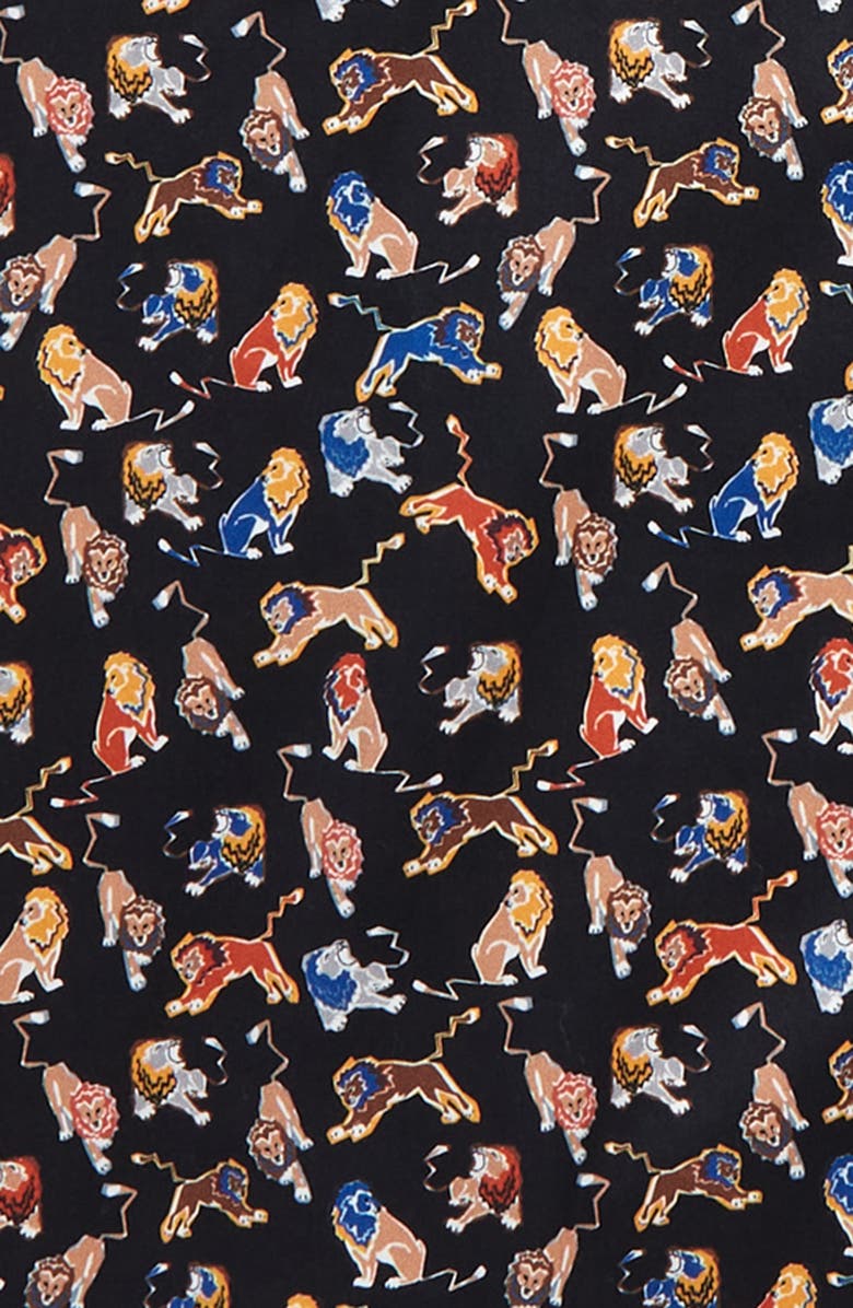 Johnston & Murphy Kids' Lion Print Button-Down Shirt, Alternate, color, 