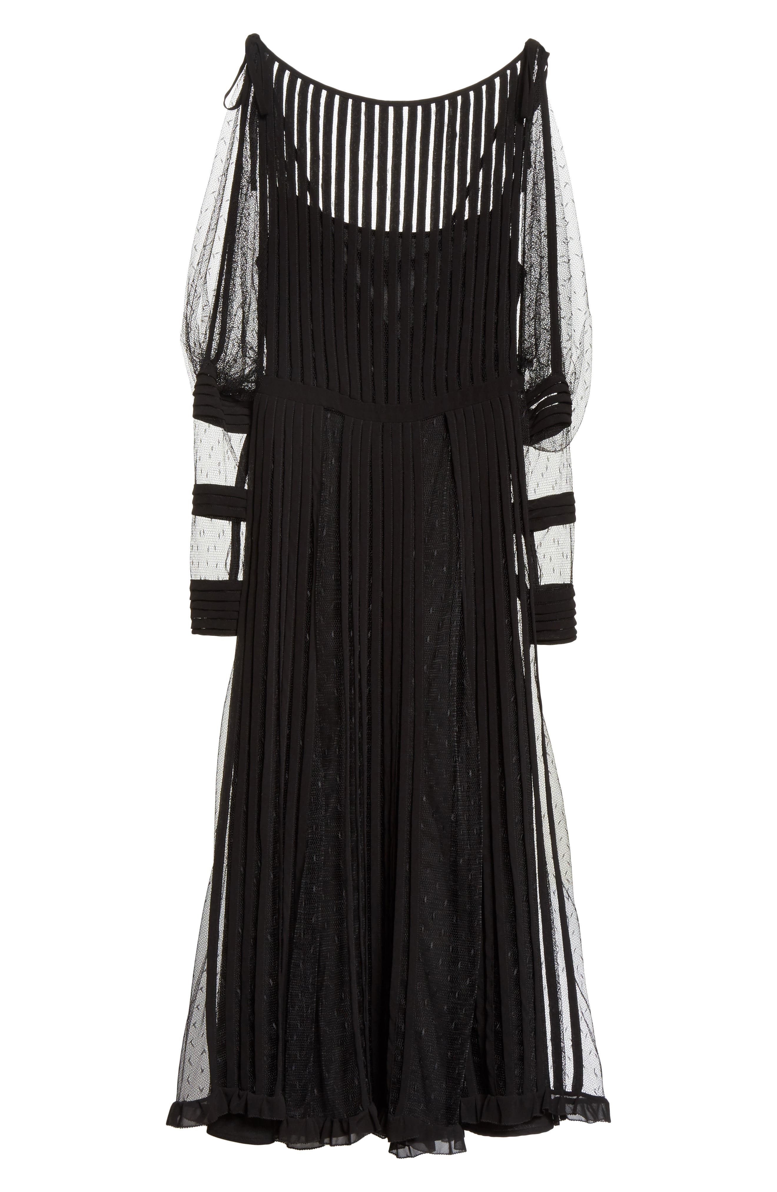 RED Valentino Point d'Esprit & Georgette Midi Dress (Women) | Nordstrom