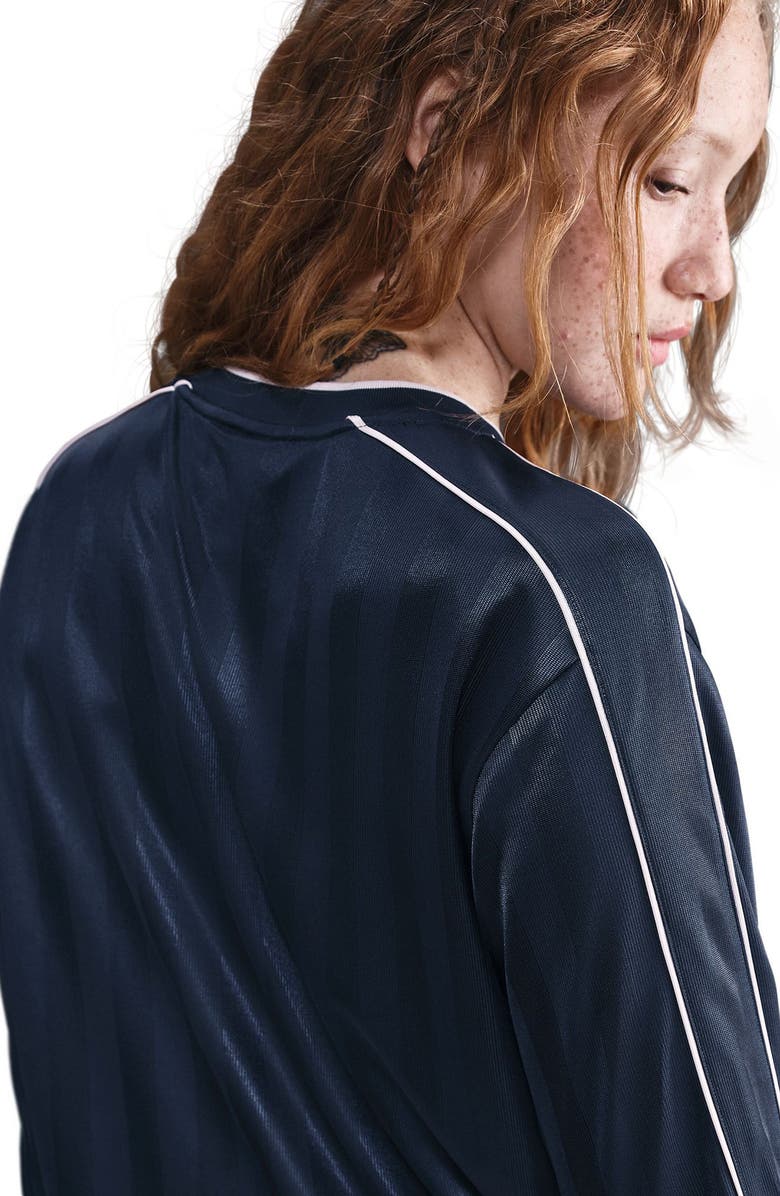 Nike Dri-FIT Oversize Printed Top, Alternate, color, Midnight Navy/ Red