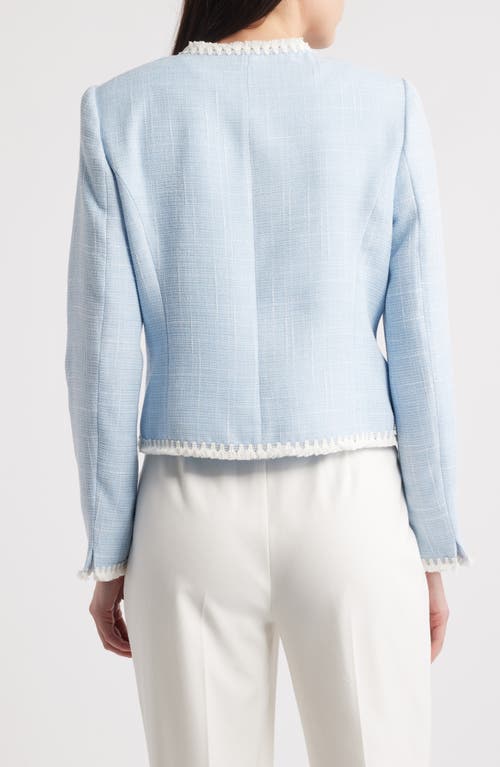 Tahari Asl Plus Tassel Trim Jacket In Blue