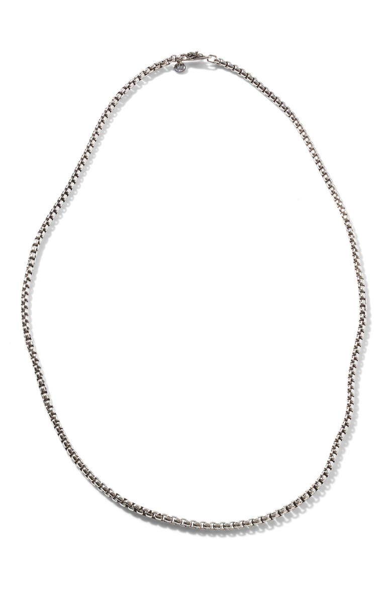 Men's Naga Box Chain Necklace, Main, color, SILVER