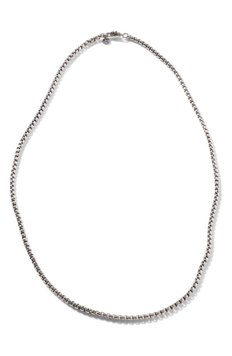 John Hardy Men's Naga Box Chain Necklace, Main, color, Silver