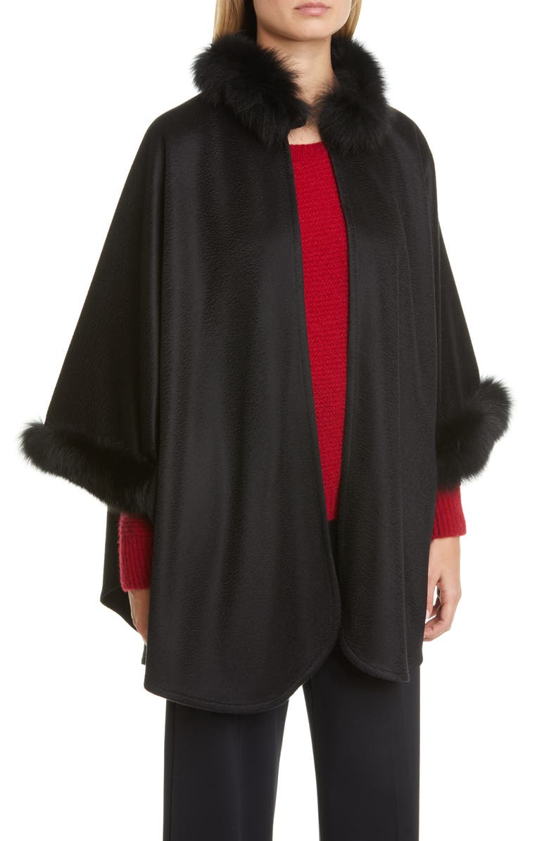 タグ付き未使用品♡Maxmaraフォックスファーセットアップ黒 Max Mara Wssalto Cashmere Jacket with Genuine Fox Fur Trim | Nordstrom