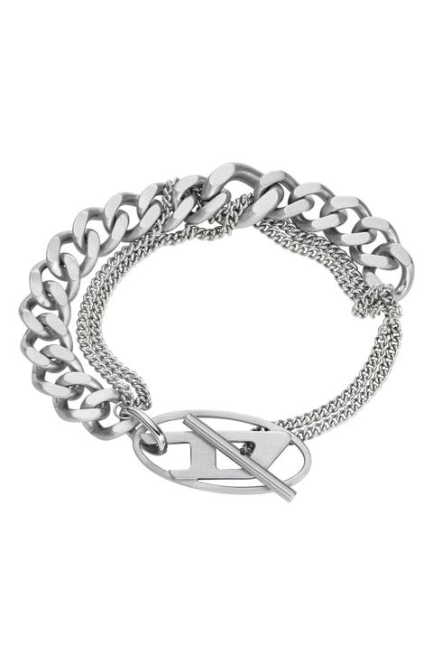 Oval D Toggle Chain Bracelet