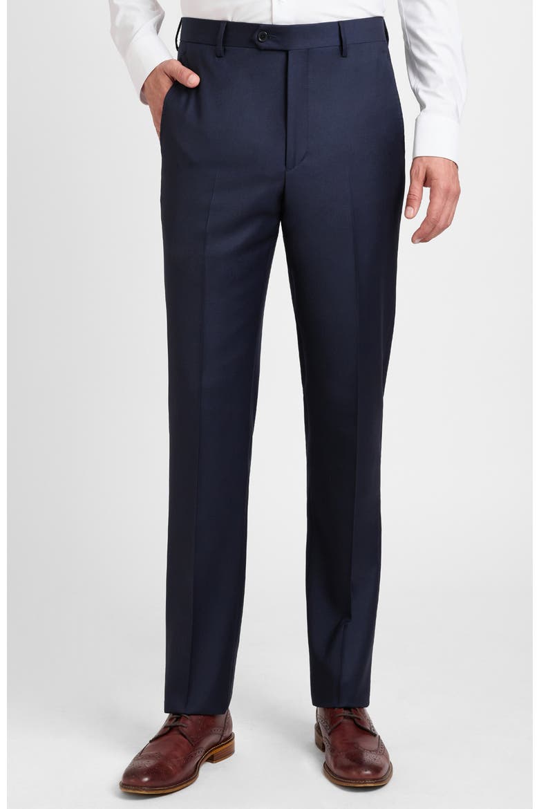 Roma2 Super 130's Bi-Stretch Wool Trousers, Alternate, color, Navy