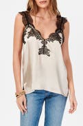 CAMI NYC Lauren Lace Trim Silk Charmeuse Camisole