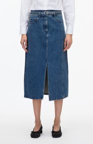 3.1 Phillip Lim A-Line Denim Midi Skirt