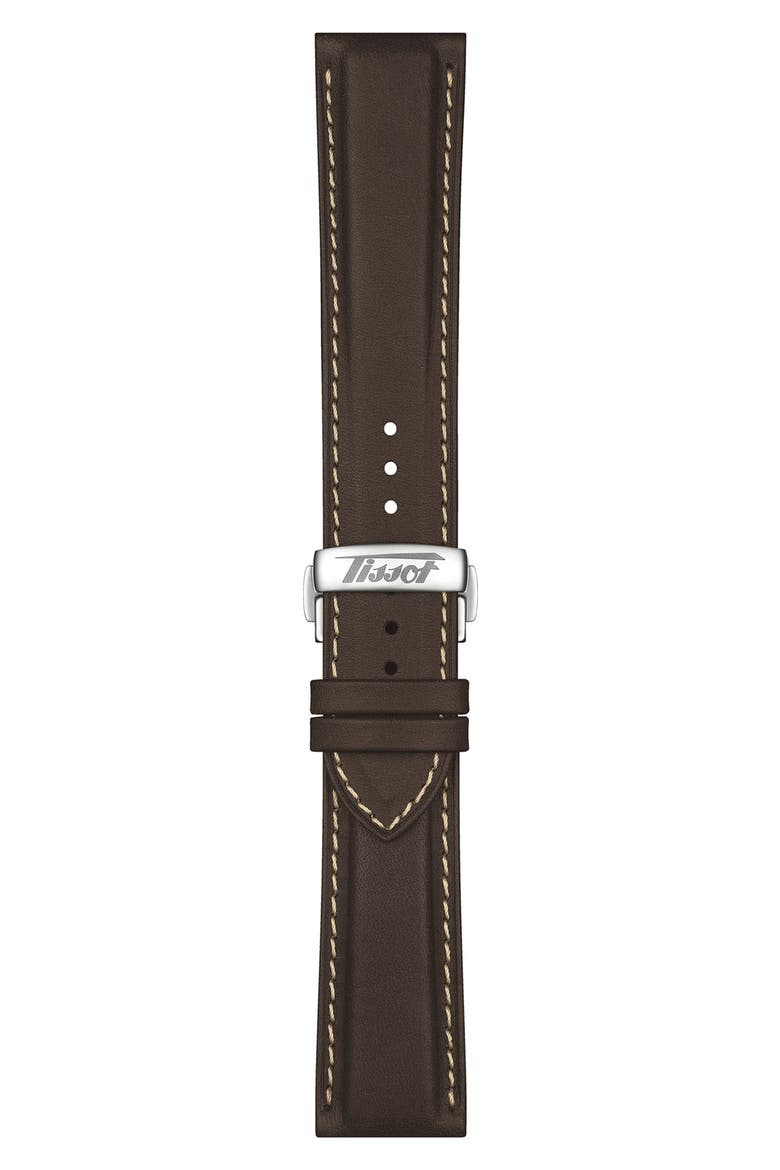 Telemeter 1938 Chronograph Leather Strap Watch, 42mm, Alternate, color, BROWN