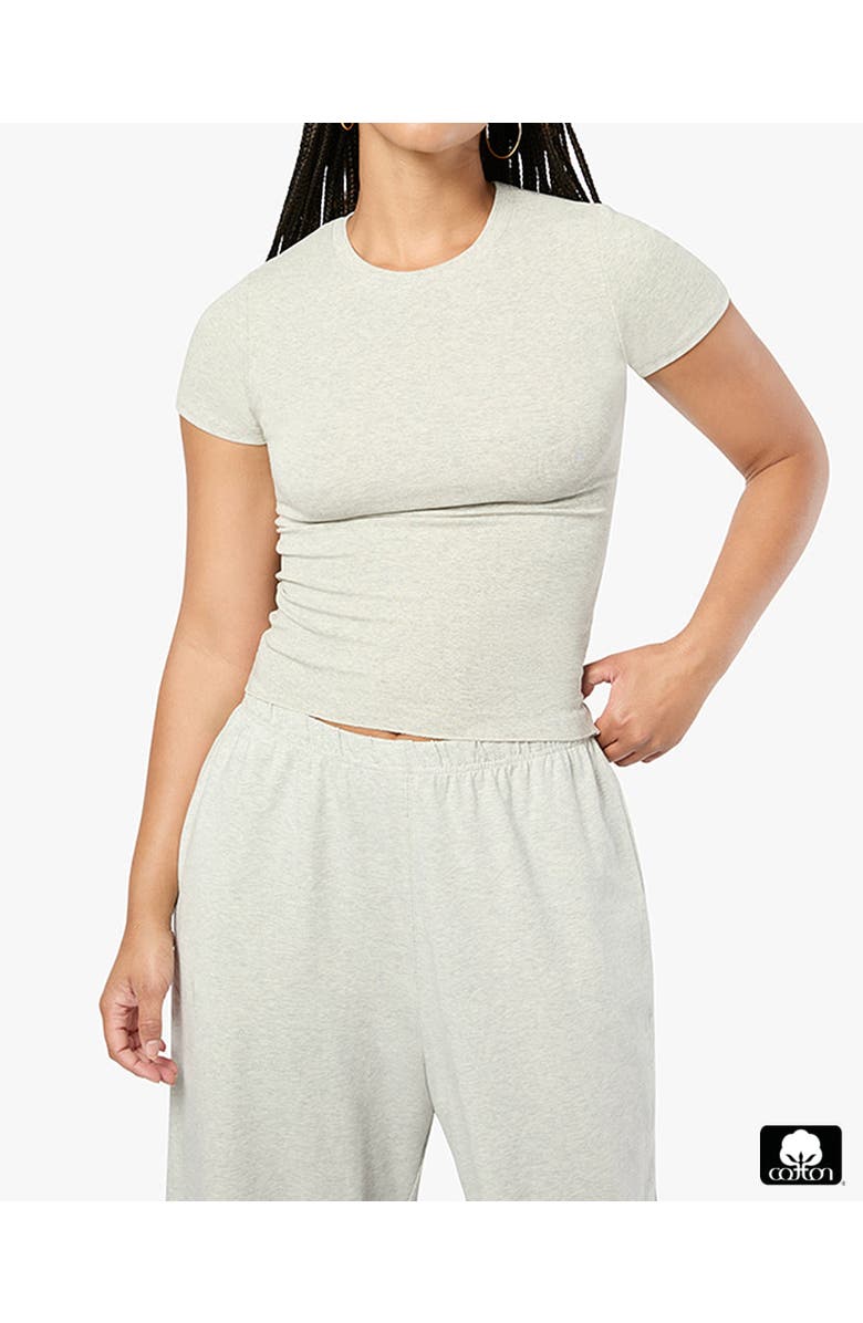 WeWoreWhat Fitted Crew Neck Top, Main, color, 