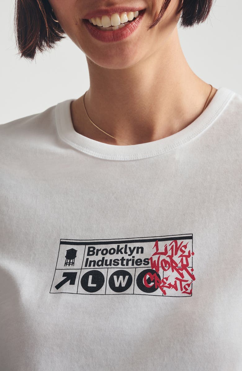Brooklyn Industries City Live, Work, Create Graphic T-Shirt, Alternate, color, White