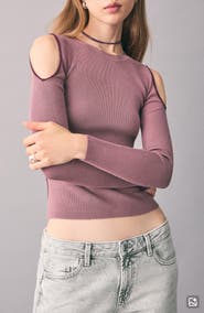 MANGO TEEN Cold Shoulder Crewneck Sweater