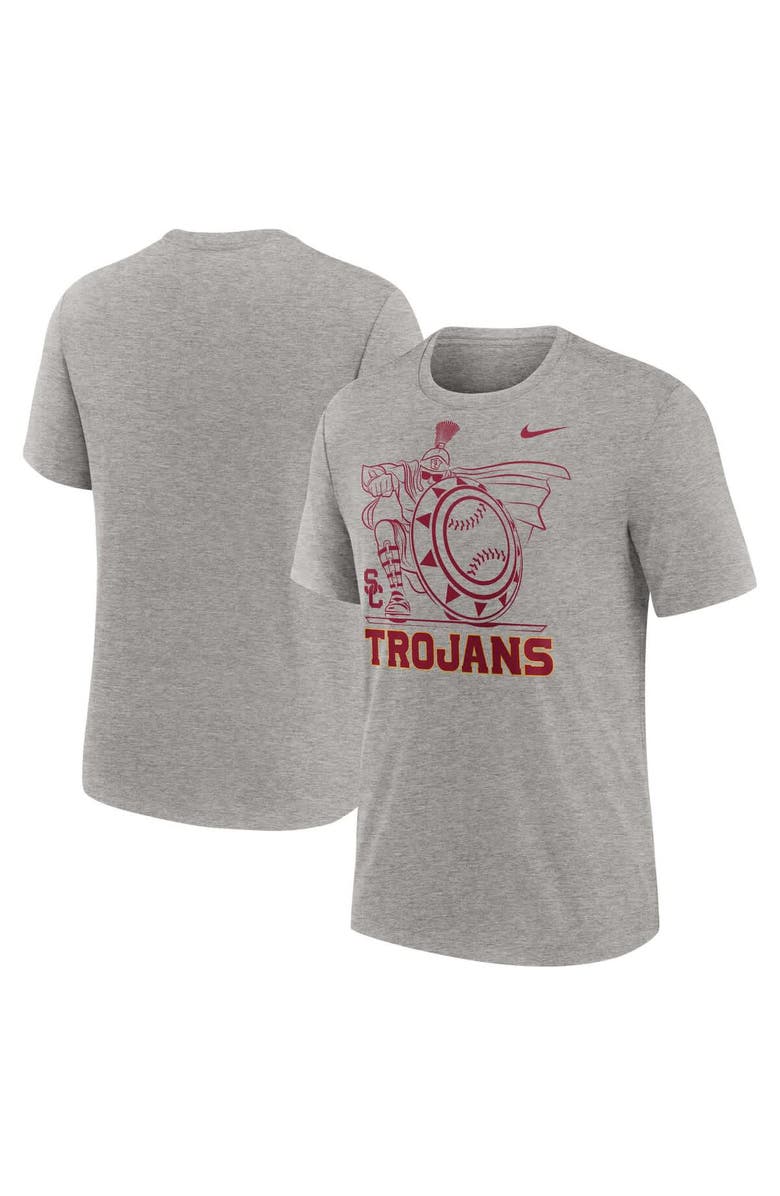 Nike Men's Nike Heather Gray USC Trojans Campus Local Tri-Blend T-Shirt, Alternate, color, Heather Gray