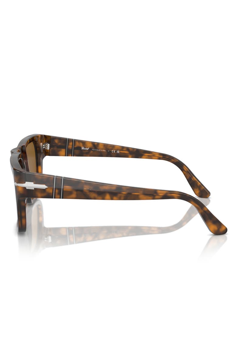 Persol 57mm Round Sunglasses, Alternate, color, Brown Havana