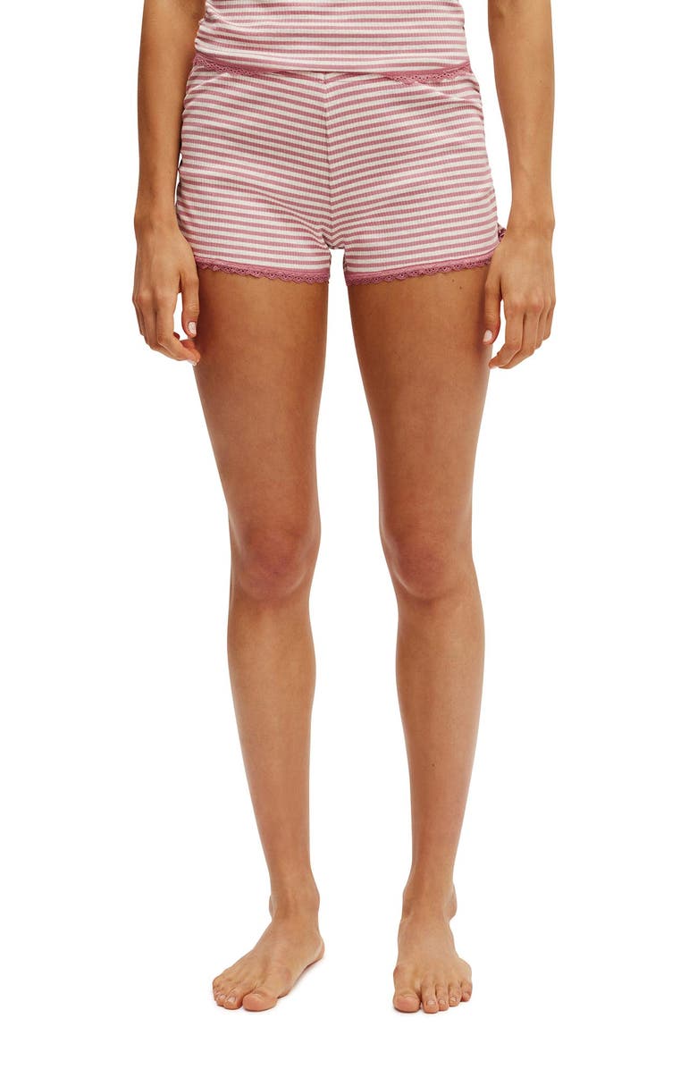 COTTON ON BODY Women's Rib Lace Ruched Boyshort, Main, color,