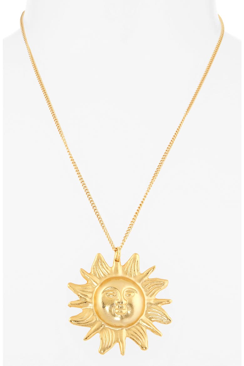 Sun Pendant Necklace, Alternate, color, GOLD