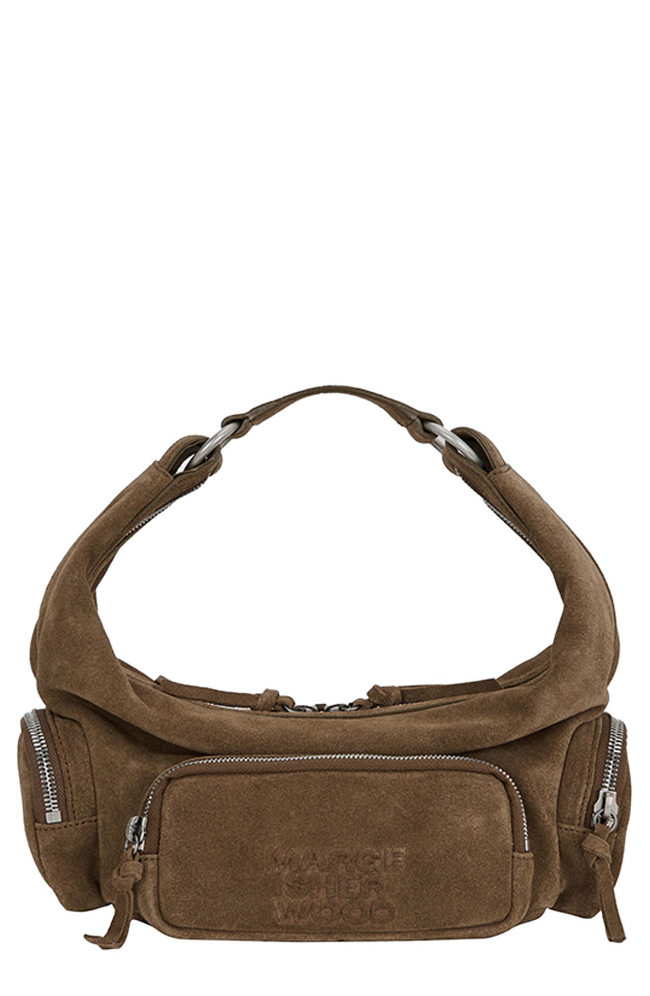 MARGESHERWOOD City Mini Suede Hobo Bag, Main, color, Cappuccino Suede