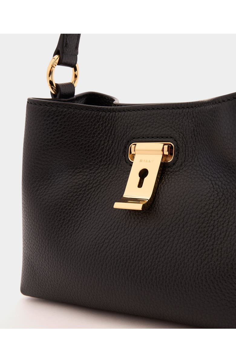 Bally Lock Me Minibag in Grained Leather, Alternate, color, Black