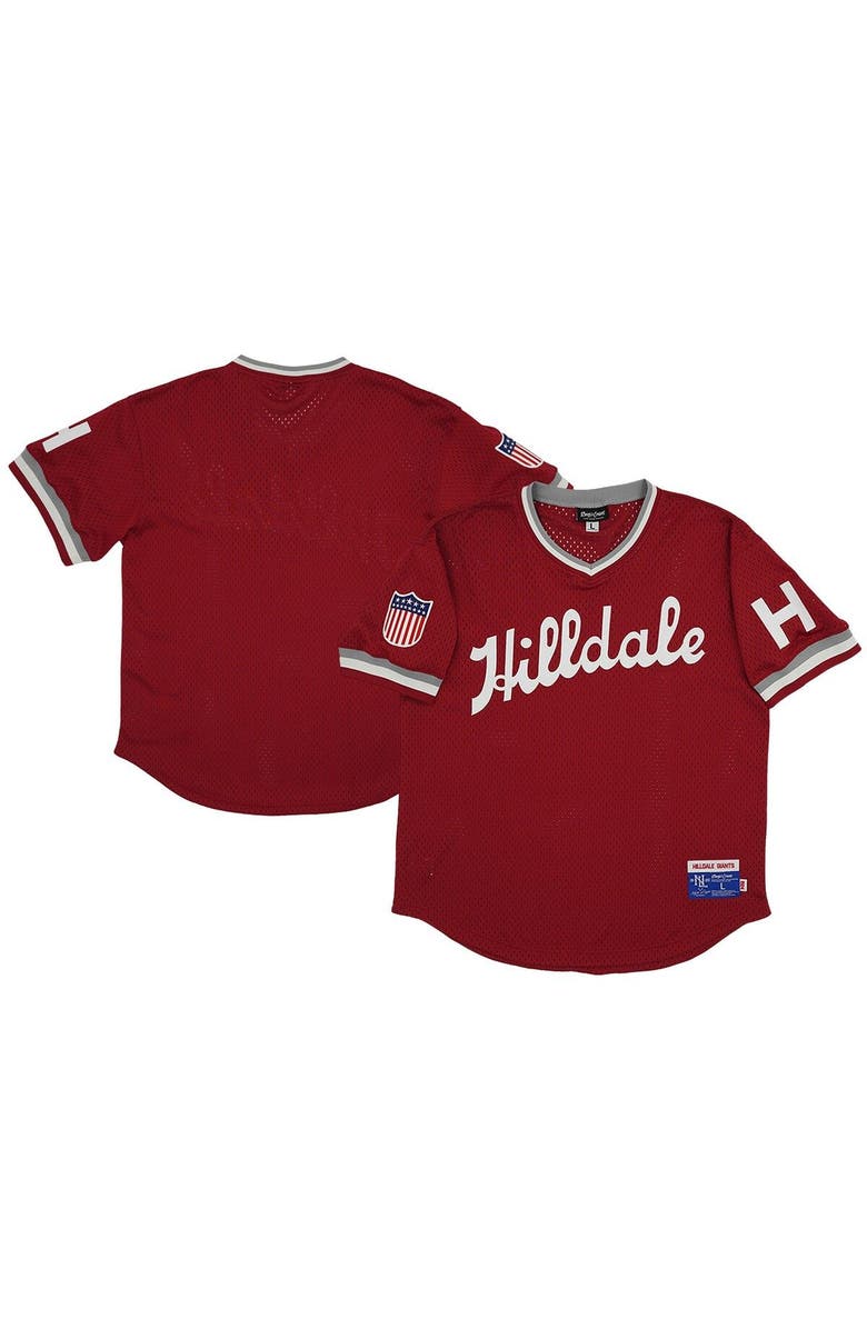 RINGS & CRWNS Men's Rings & Crwns Red Hilldale Club Mesh Replica V-Neck Jersey, Main, color, Red