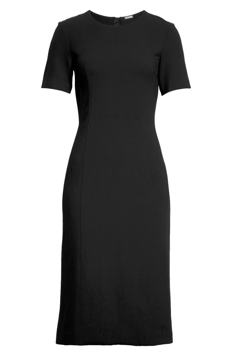 Adam Lippes Short Sleeve Crepe Sheath Dress, Alternate, color, 