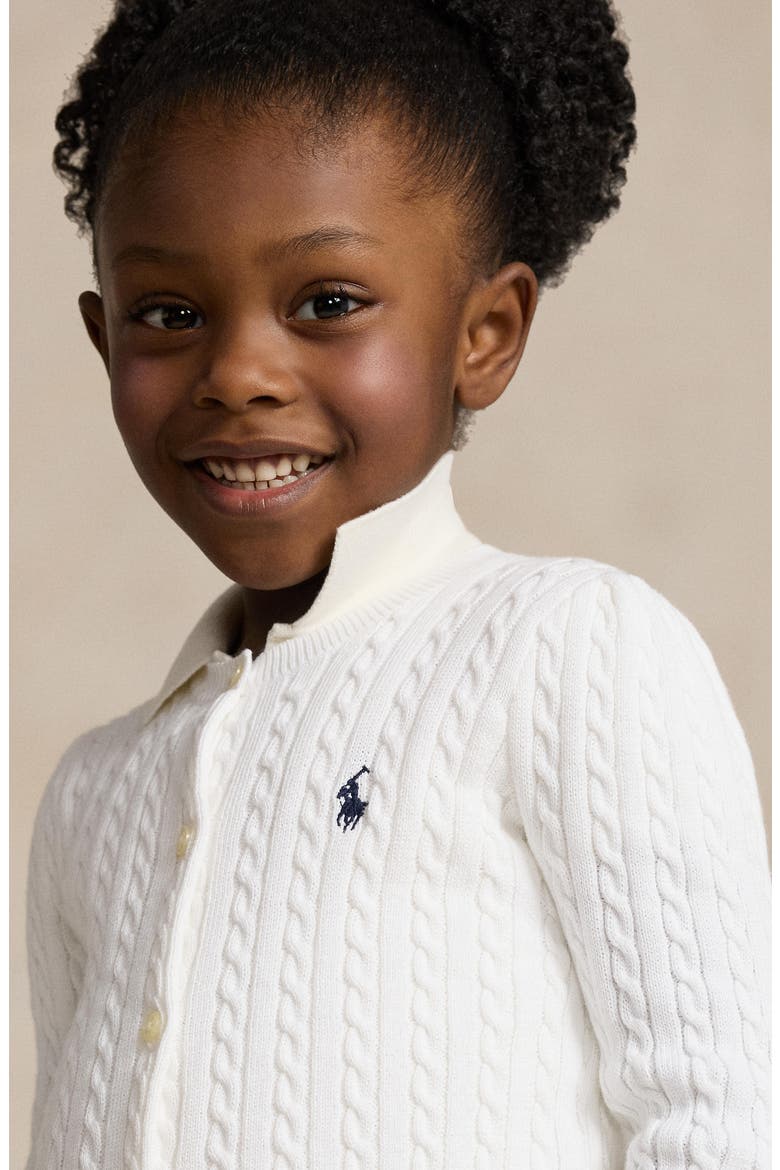 Kids' Mini Cable Knit Sweater, Alternate, color, WHITE
