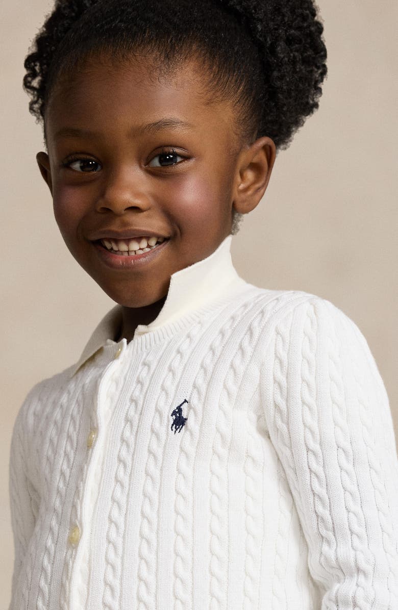 Polo Ralph Lauren Kids' Mini Cable Knit Cotton Sweater, Alternate, color, White