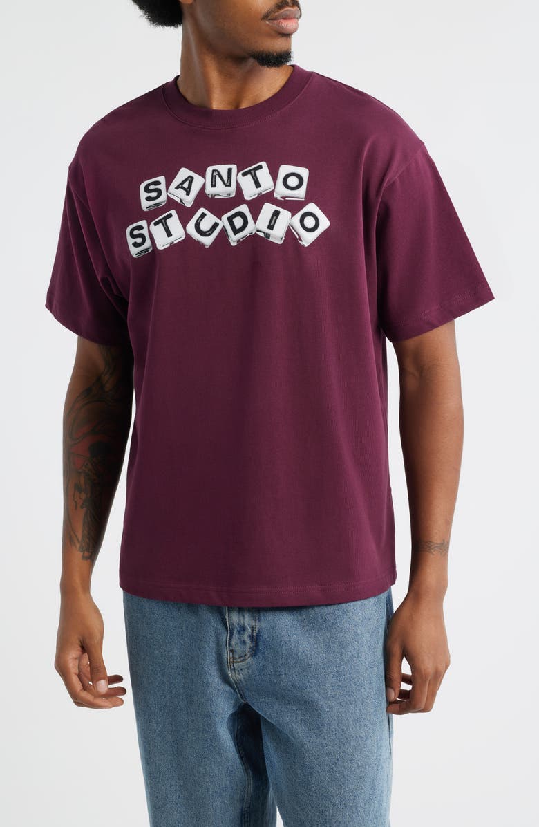 SANTO STUDIO Dice Graphic T-Shirt, Main, color, Merlot