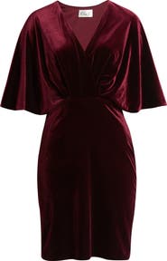 Eliza J Dolman Sleeve Velvet Sheath Dress