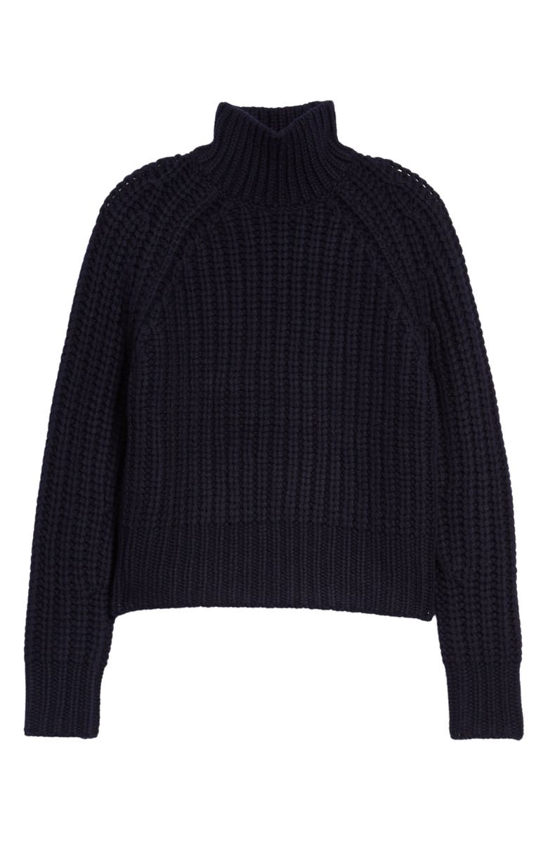 Vince Rib Cashmere Turtleneck Sweater, Alternate, color, Coastal Blue