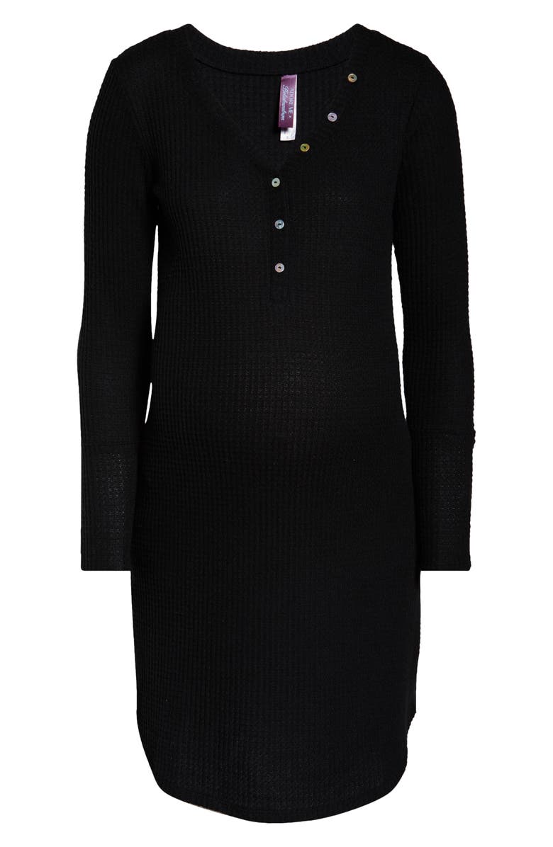 Belabumbum Henley Maternity/Nursing Sleep Shirt, Alternate, color, 