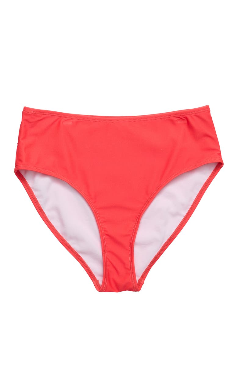 Snapper Rock High Waisted Sustainable Bikini Bottom, Main, color, Watermelon