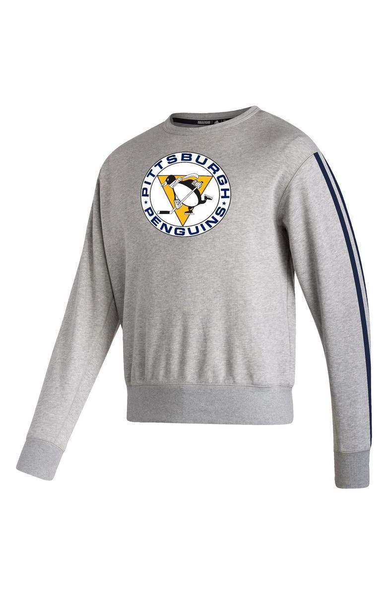 adidas Men's adidas Heathered Gray Pittsburgh Penguins Team Classics Vintage Pullover Sweatshirt, Alternate, color,