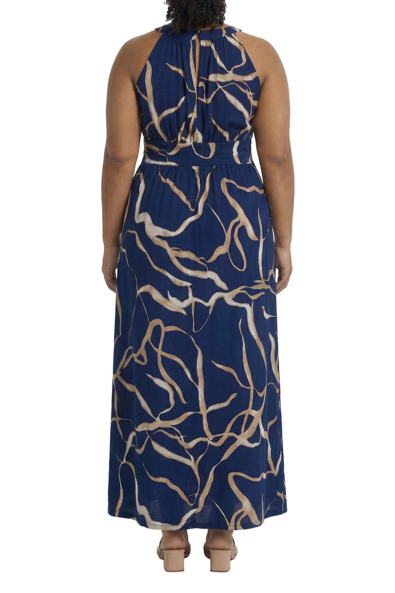 Morris Keyhole Sleeveless Maxi Dress, Alternate, color, NAVY/ TAN