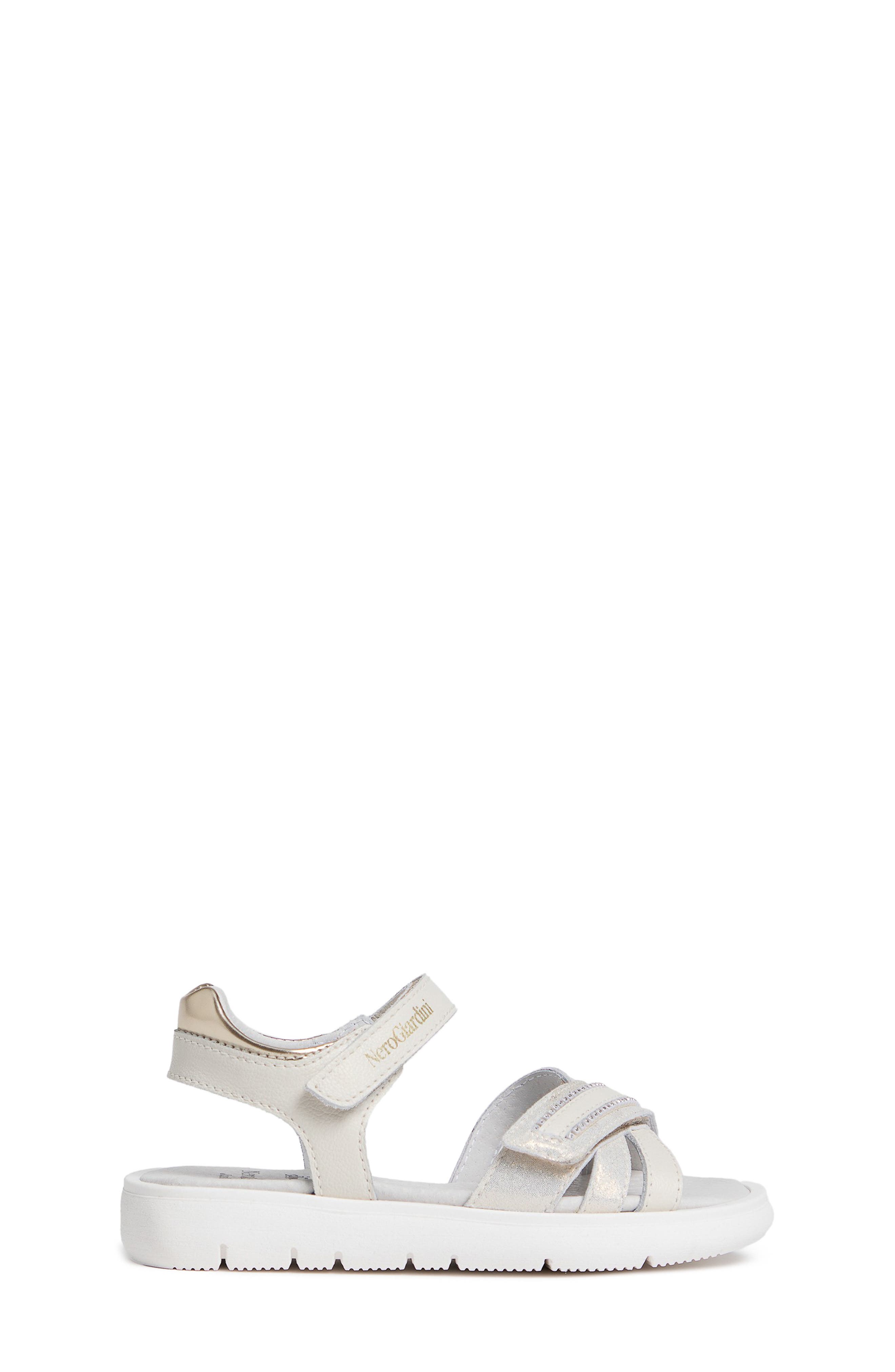 NeroGiardini Sporty Sandal, Alternate, color, White/ Silver